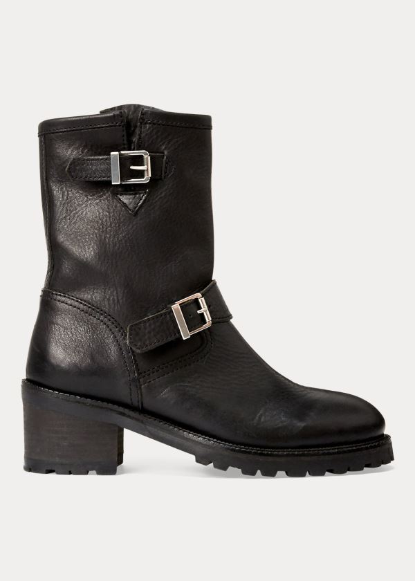 Botas Polo Ralph Lauren Mujer Negros - Payge Vachetta Leather - VQDFR2163